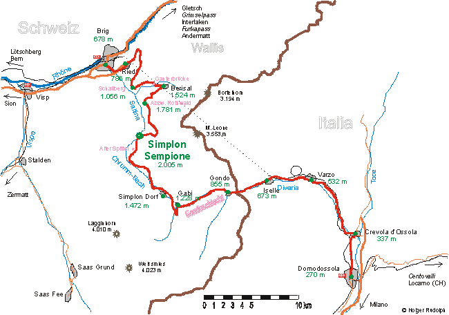 Karte Simplon