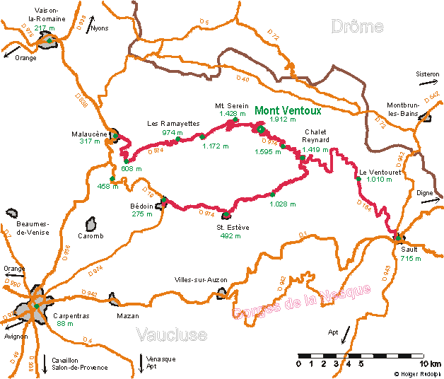 Karte Ventoux